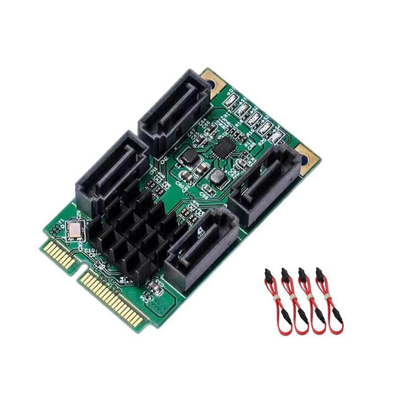 MiniPCIe SATAIII 4x Controller Card 6Gbps HotPlug AHCI EnergySaving Compatible SATA Adapters