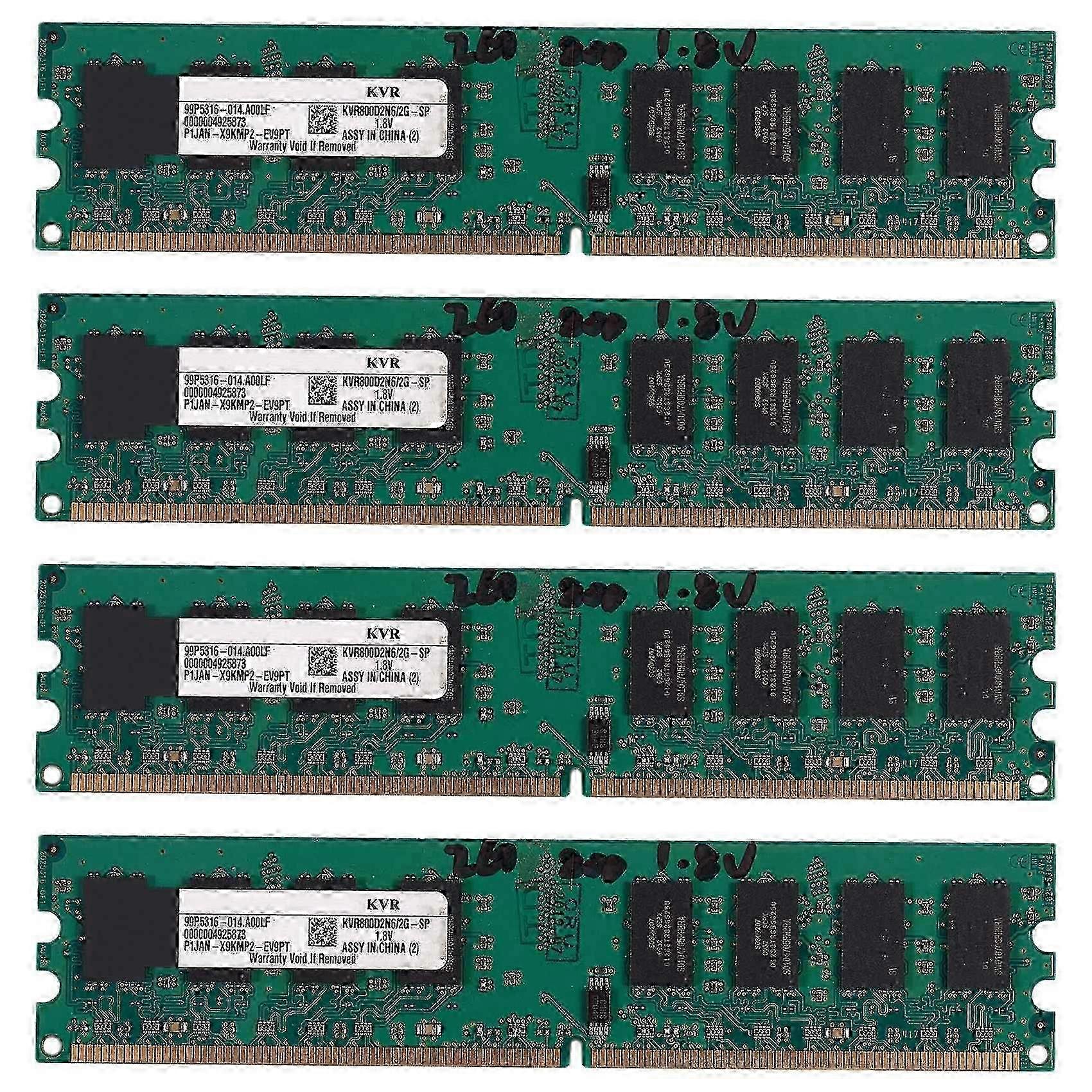 4X 2GB DDR2 PC2-6400 800MHz 240Pin 1.8V Desktop DIMM Memory RAM for Intel, for AMD(2GB/800,W)
