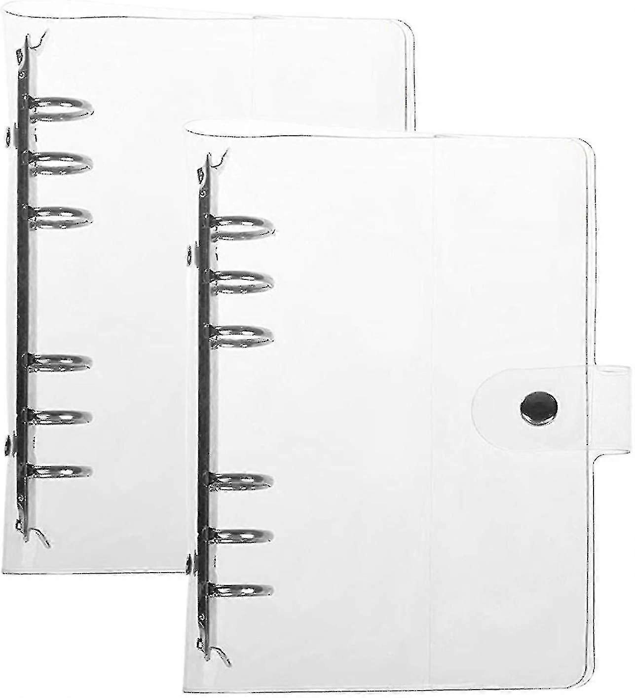 2 Pack A5/a6 Binder Covers, Binder Journal Binder Rainbow Binder Planner (inner Paper Not Included)( Size,color : A6-transparent