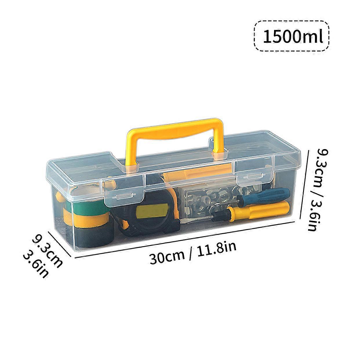 Transparent Handheld Toolbox Portable Large Capacity Thickened Plastic Hardware Tool Storage Box With Handle Tool Organizer Box