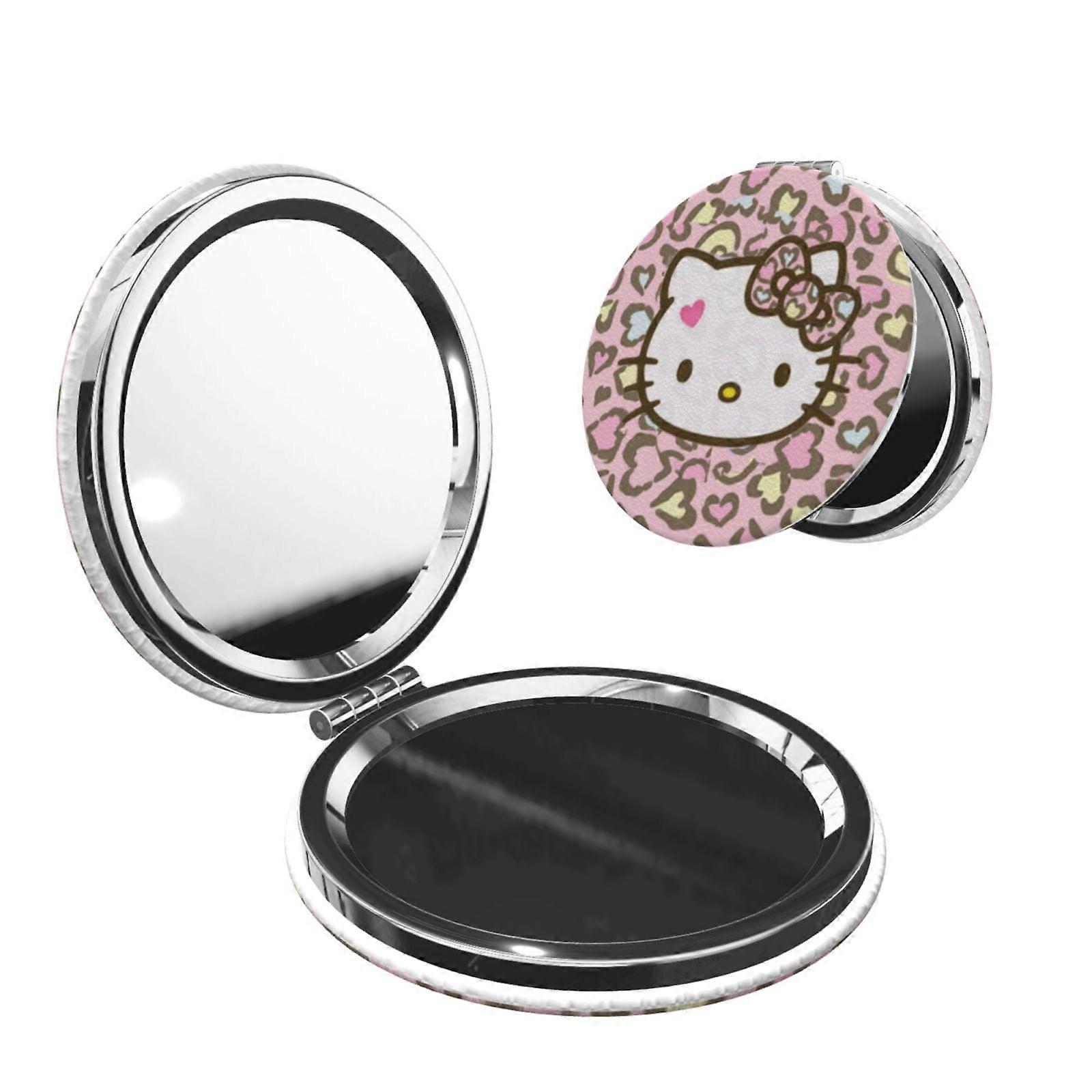 Hello Kitty Pocket Mirror, Portable Magnifying Compact Travel Makeup Mirror, 2-Sided Handheld Small Mirror