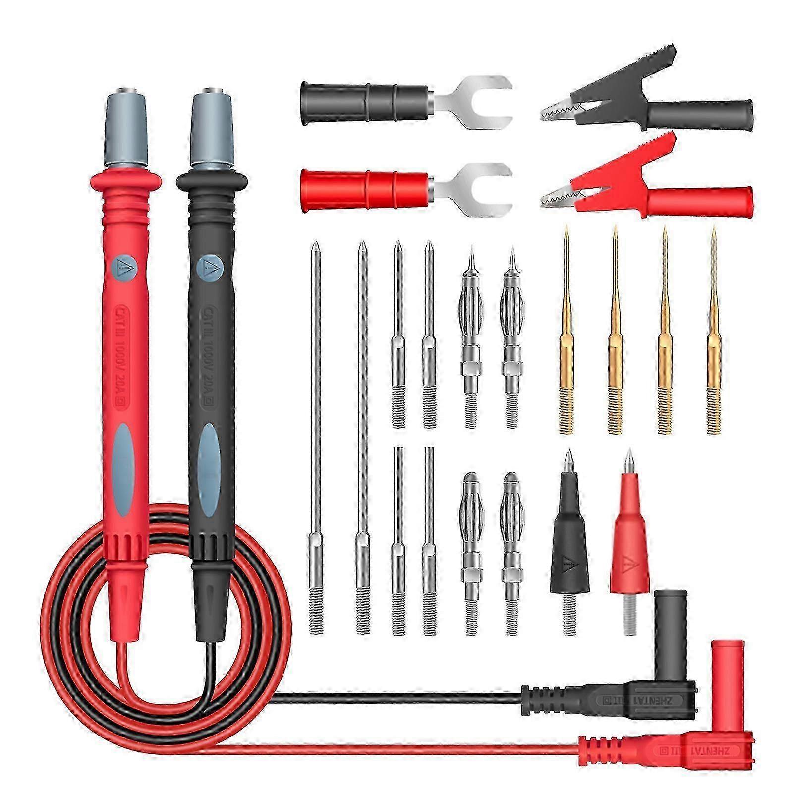22 in 1 Multimeter Test Leads Kit Probes Tips Alligator Clips Test Hooks Clamp 2025