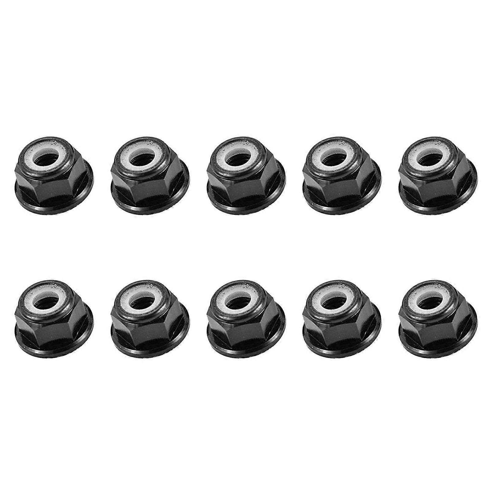 10Pcs Aluminum Flange Nylon Insert Nut Locking Hexagonal Lock Nut Slip Lock Nut For Mechanical Automotive Application Multicolor