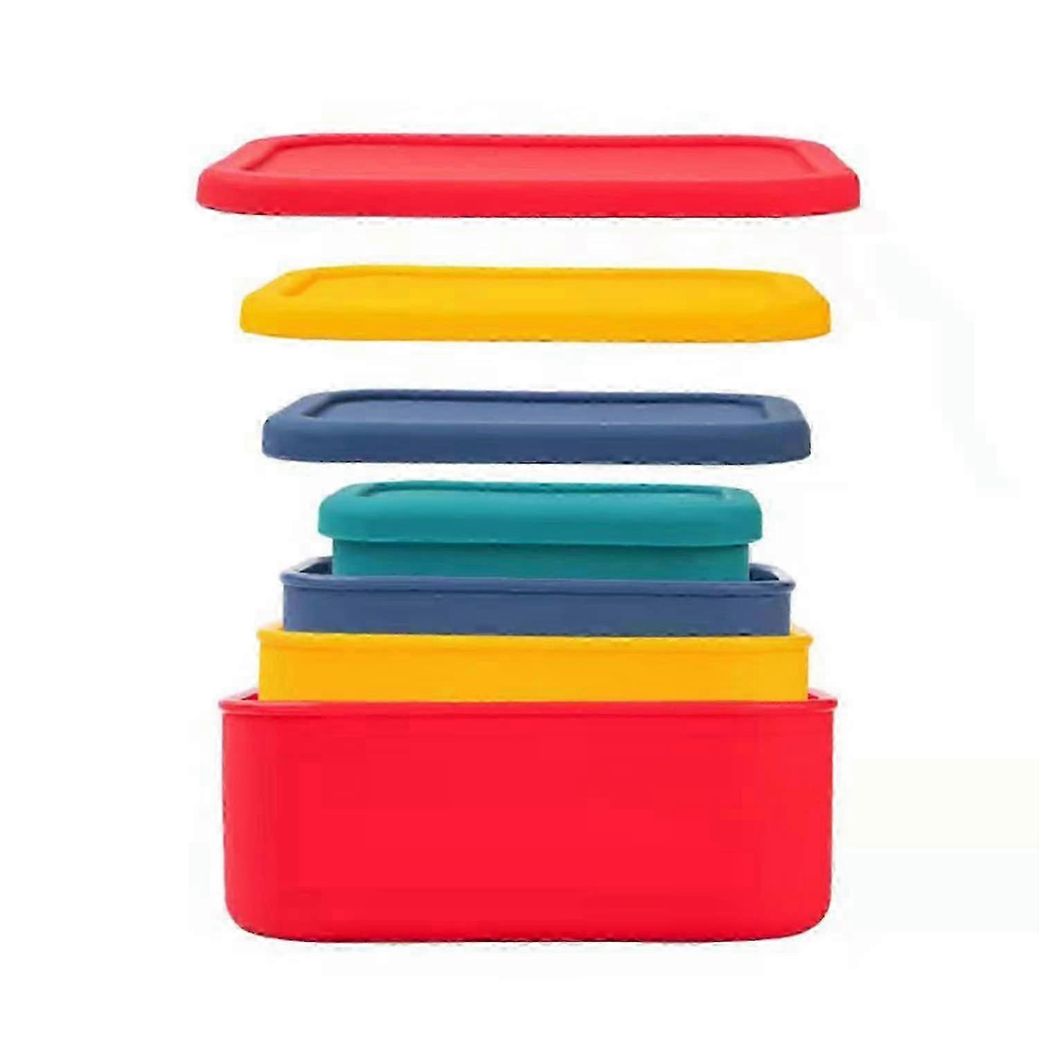 Silicone food storage containers set 4 sizes lidded meal prep containers for freezer to oven use