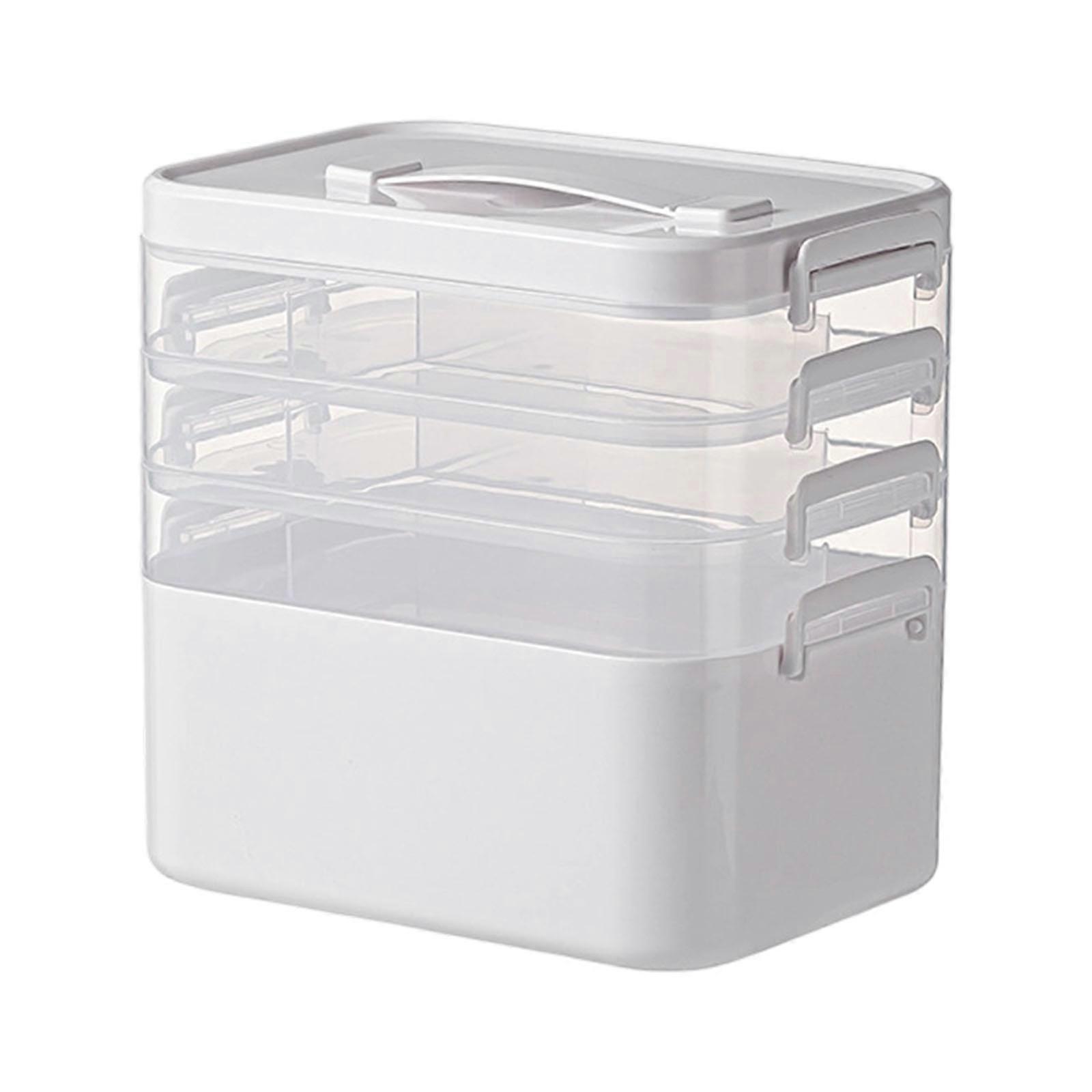 Multilayer Medicines Organizers Box With Clear Lid Large Capacity Portable Storage For Household Emergency Use  small