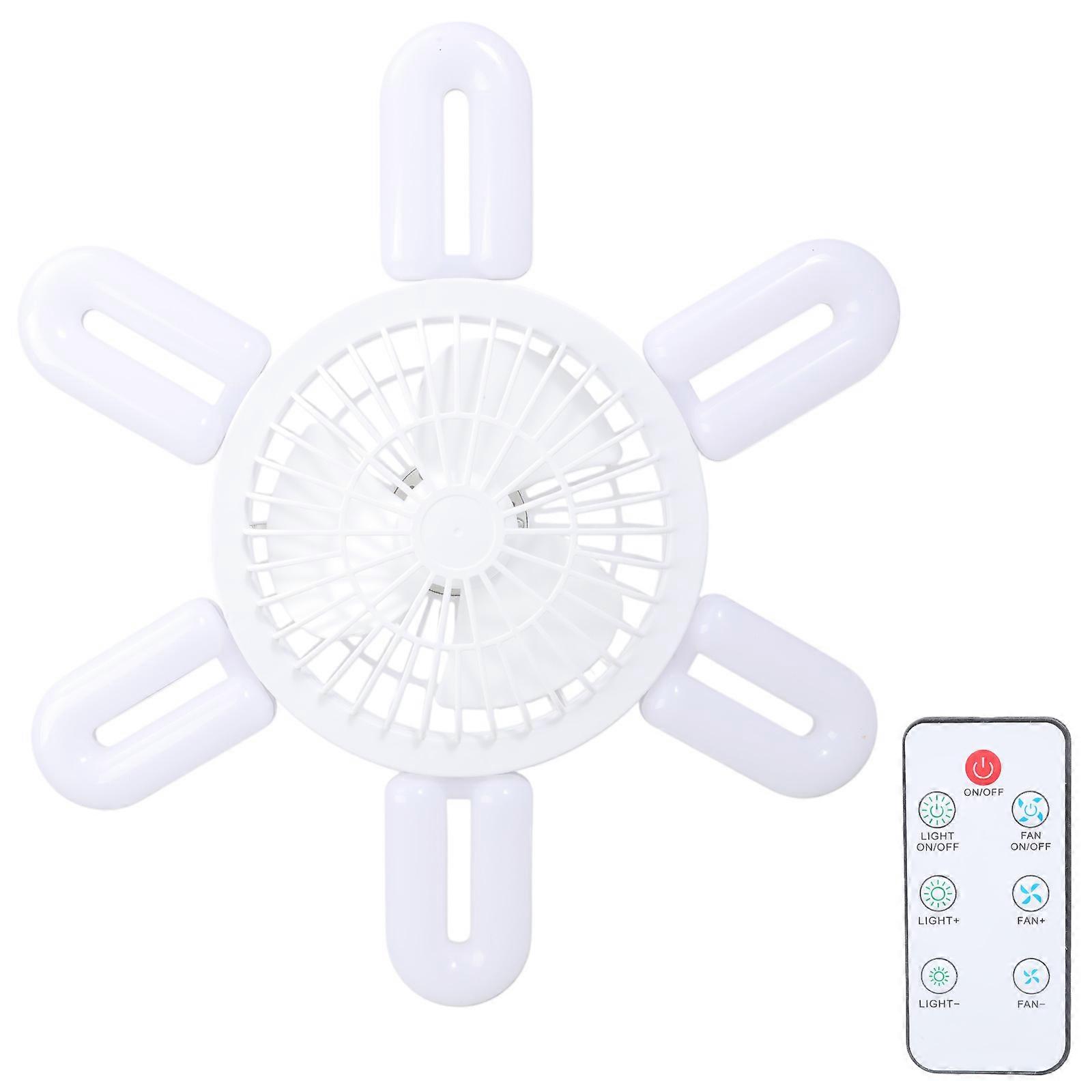 Ceiling Light Ceiling Fan LED Bulb Ceiling Fan LED Ceiling Garage Light Workshop Lighting Plastic Texture Fan Light Set  White