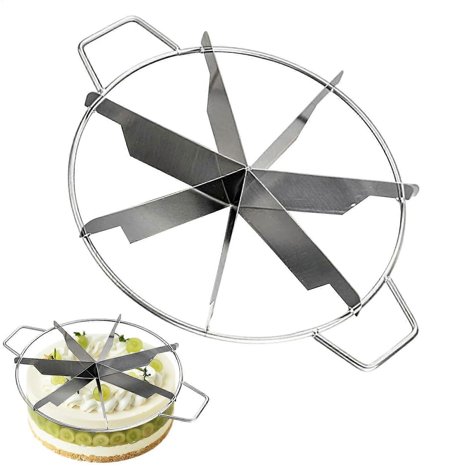 Cake Cutter Slicer Stainless Steel with Side Handles for Even Round Cake, Pizza, Cheese Portions