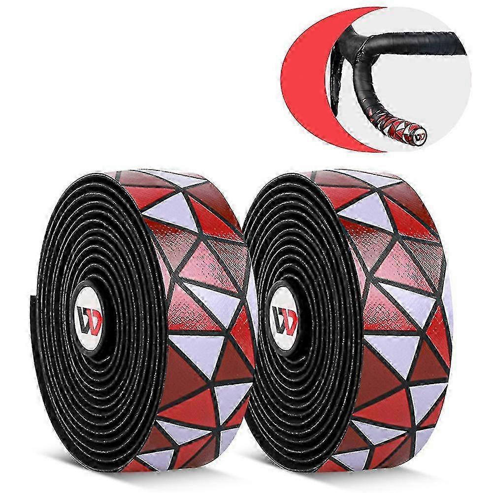 Anti-slip PU Handlebar Tape with Secure Grip for Bikes - Red and White