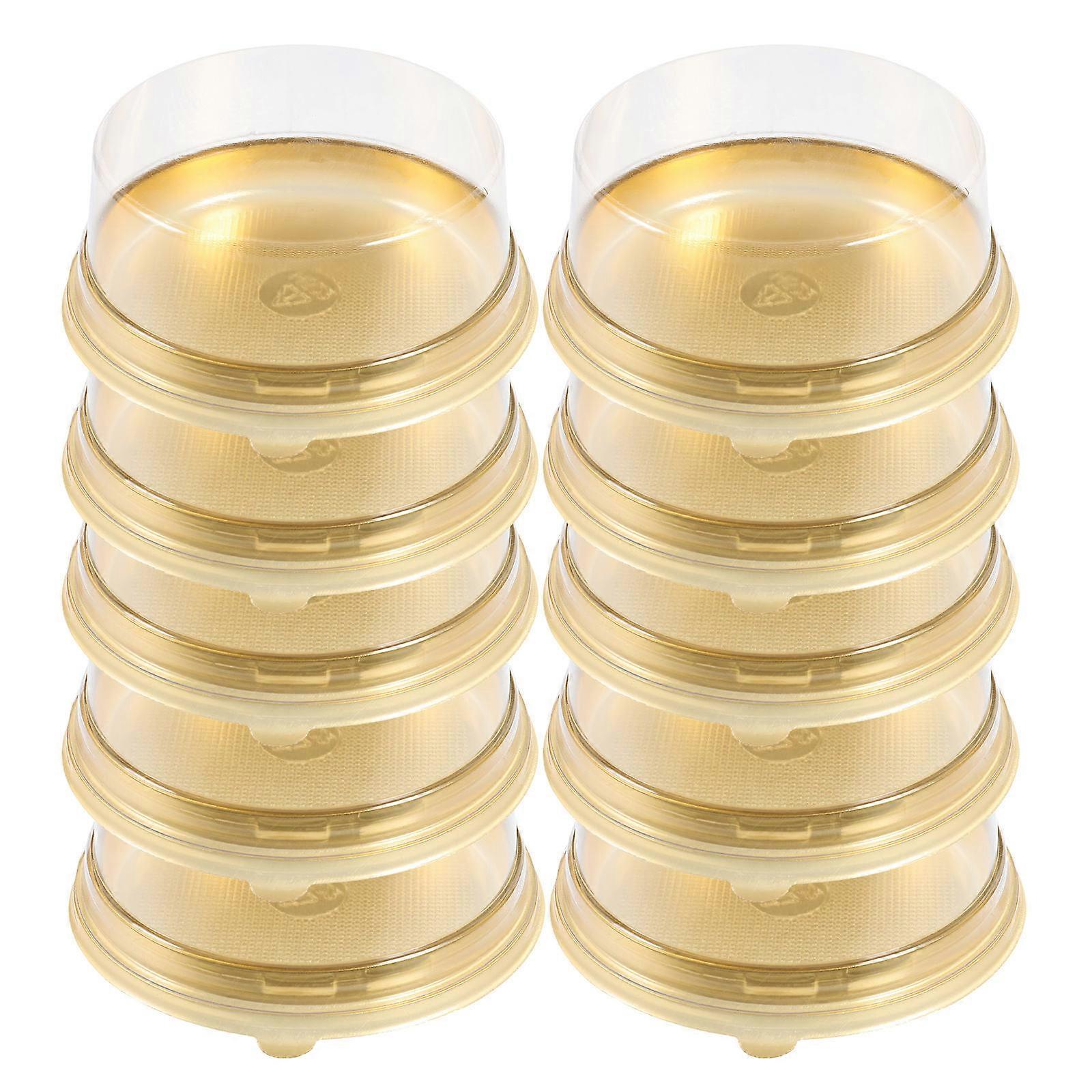 10 قطع غطاء واضح كعكة الناقل جولة كعكة مربع الخبز التعبئة مربع عيد ميلاد صغير كعكة مربع