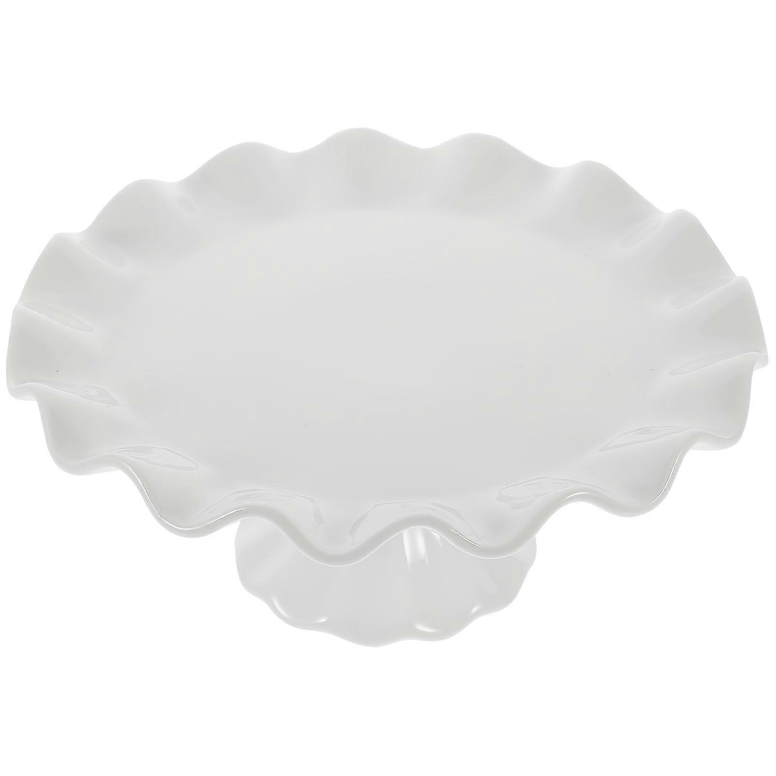 Ceramic Cake Stand for Dessert Display Plate White Elegant Footed