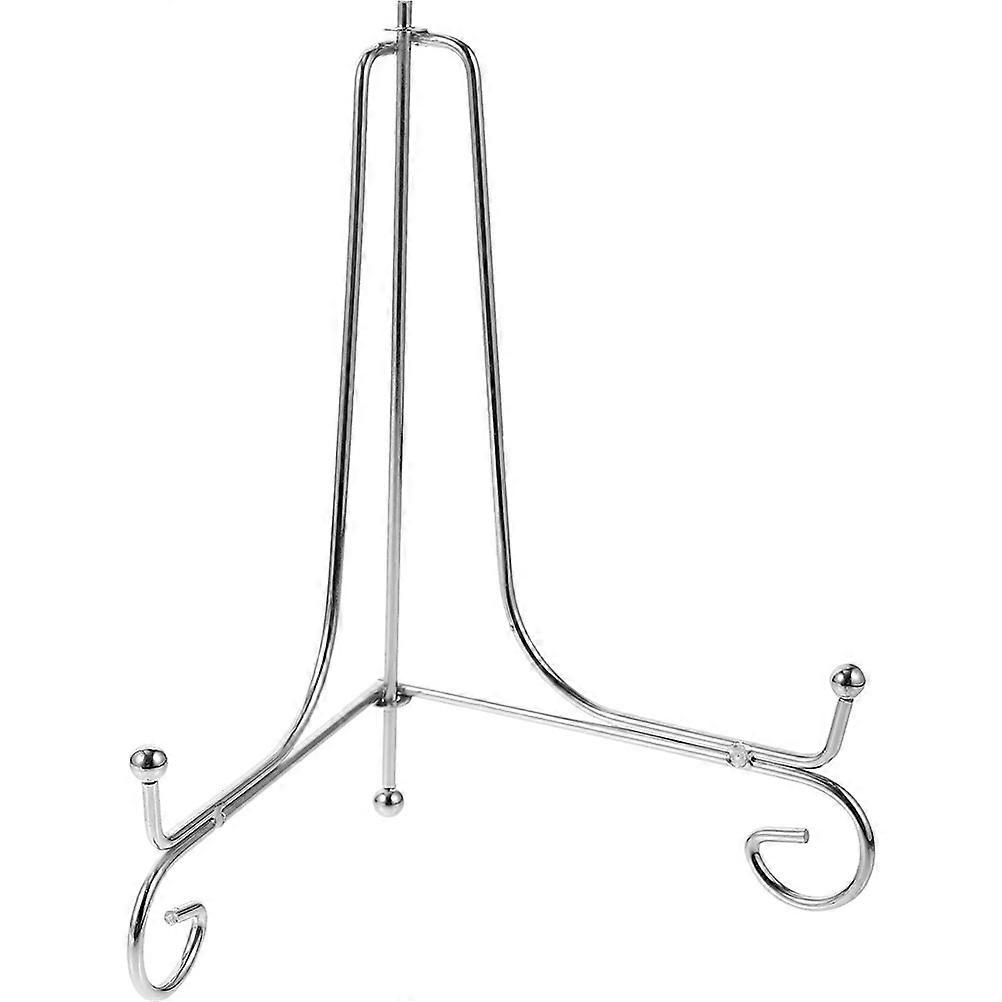 Plate Holder Rack Iron Art Three-Legged Home Silver Display Rack Organizer 1 Set
