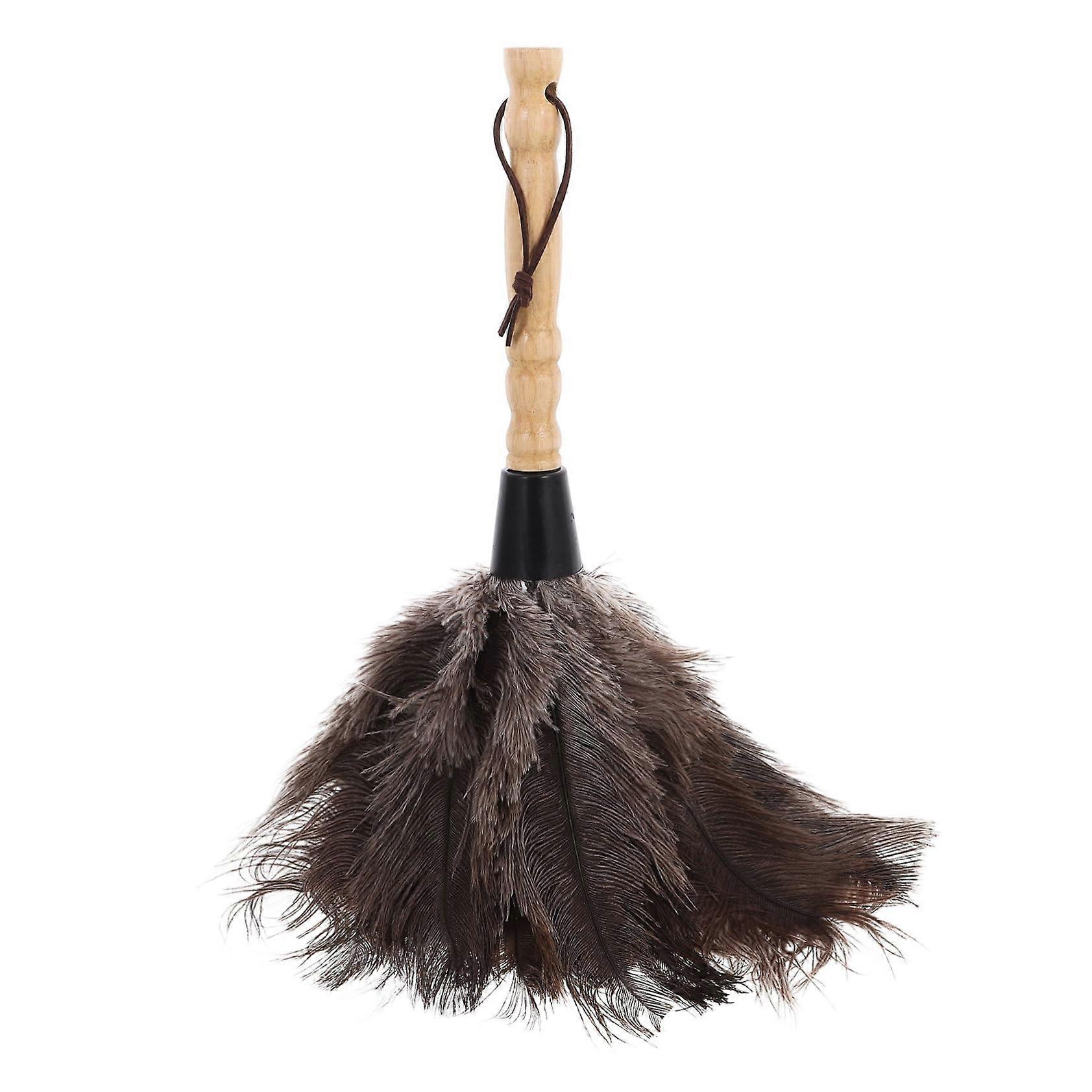 Feather Duster with Wooden Handle for Cleaning Ceiling Fans, Blinds, Furniture and Delicate Surfaces