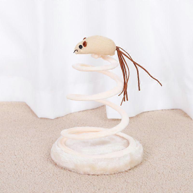 Interactive Cat Toy, Exercise Plush Mouse/Fish/Ball with Spiral Spring, Indoor Portable Toy for All Breed Sizes