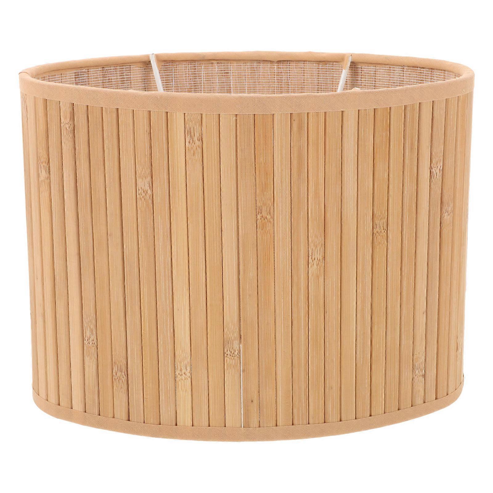 Bamboo Lamp Shade for Home Use with Woven Yellow Material