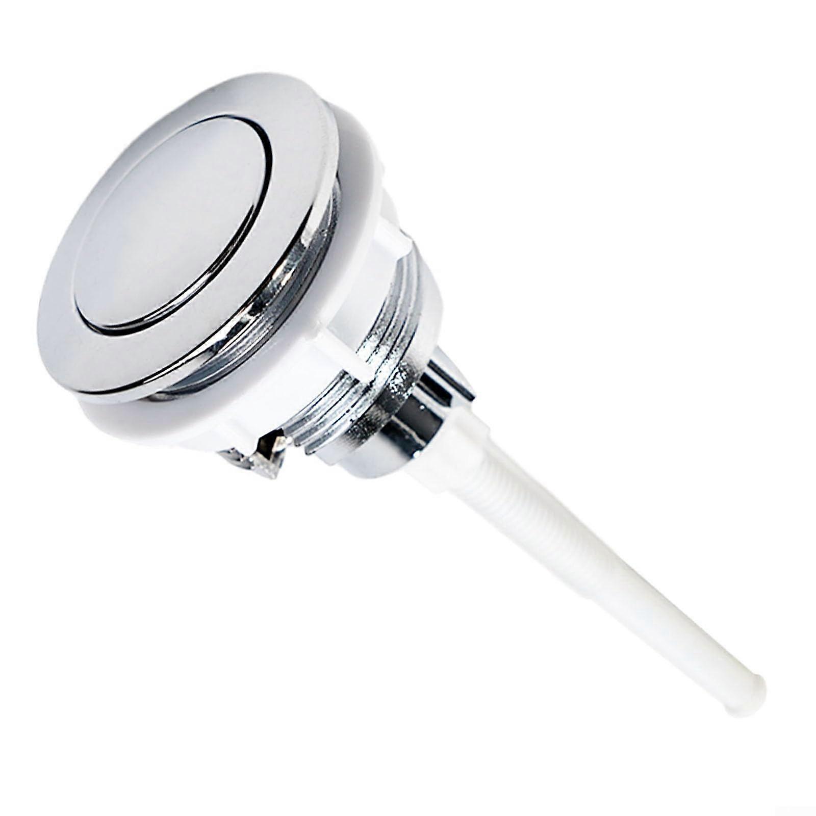 ABS Toilet Flush Button 38mm Single Push Replacement for Bathroom Home Hotel Public Silver