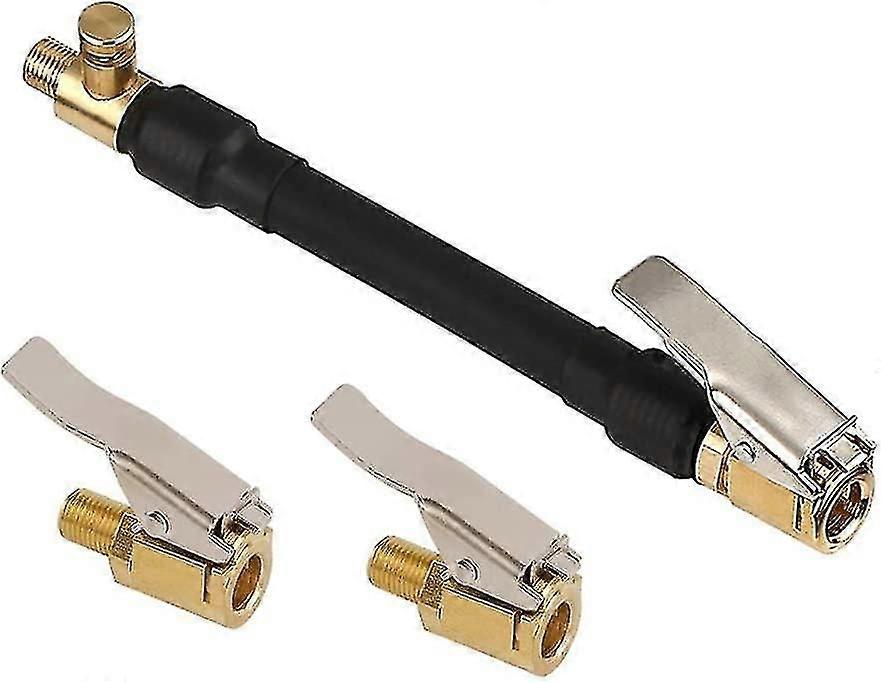 Ventilforlengelse, bilventilspakplugg Air Chuck 1 spakplugg dekkoppblåser med 2 bilventiladaptere