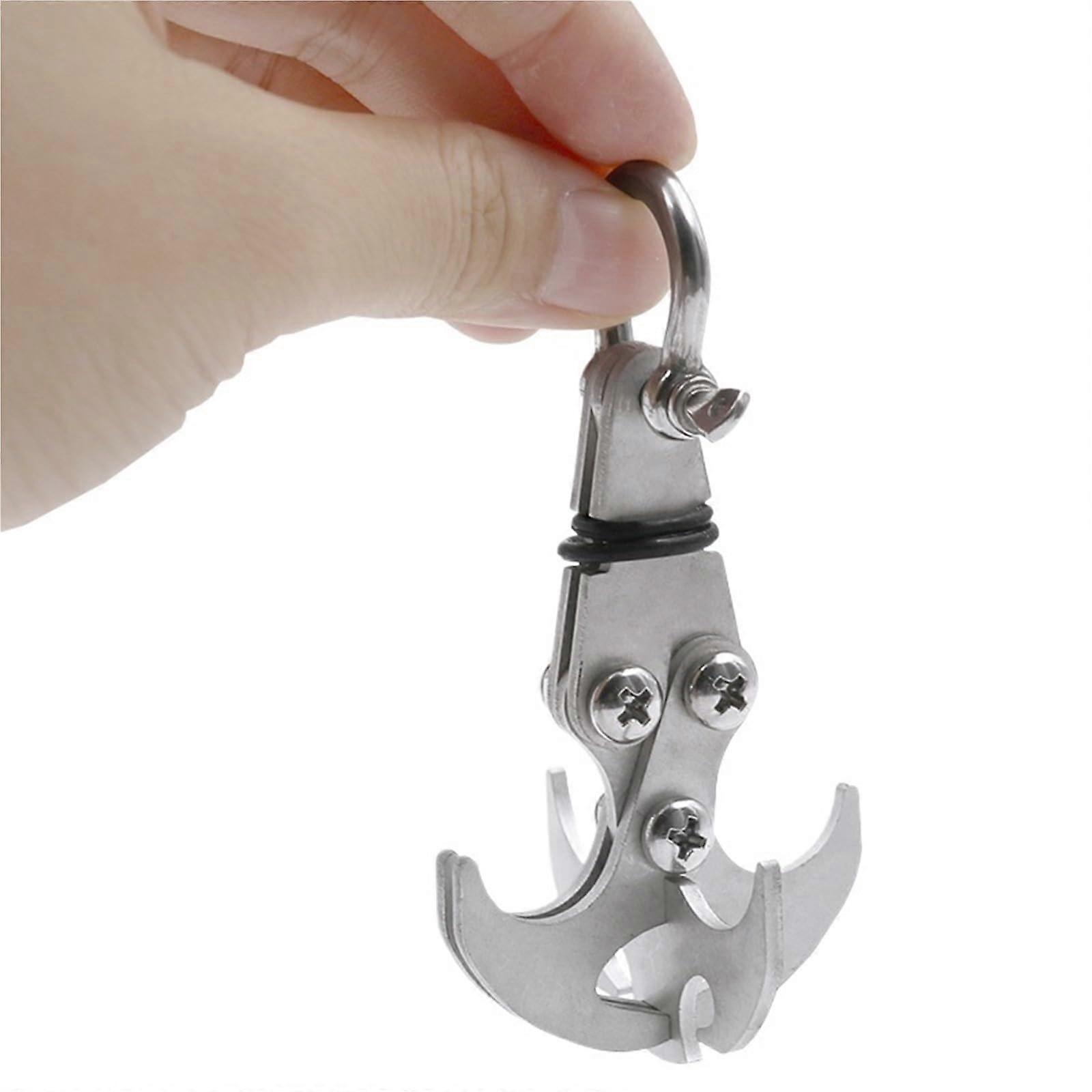 Stainless Steel Folding Grappling Hook for Climbing, Salvaging and Object Retrieval 150mm