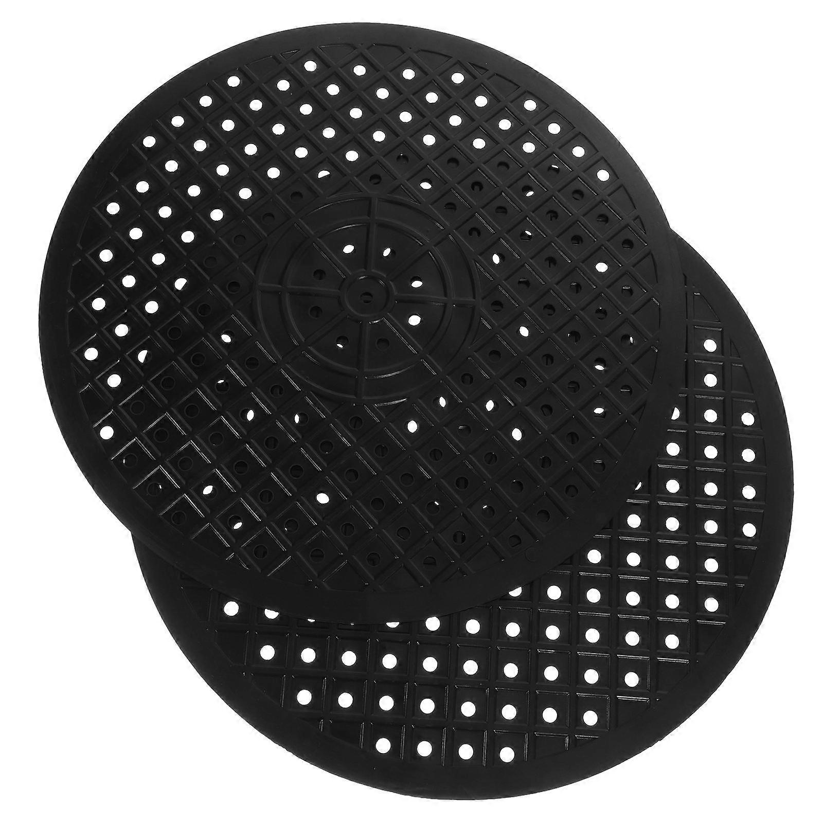 Black Rubber Sink Protector Mat for Kitchen Sink Drying and Draining Easy Storage 2pcs