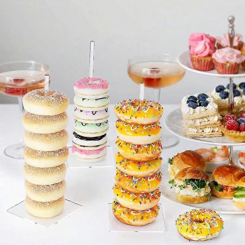 Wedding Decor Donut Stands Set of 3, Rustic Style Birthday Party Dessert Display Rack, Unique Donut Table Showcase