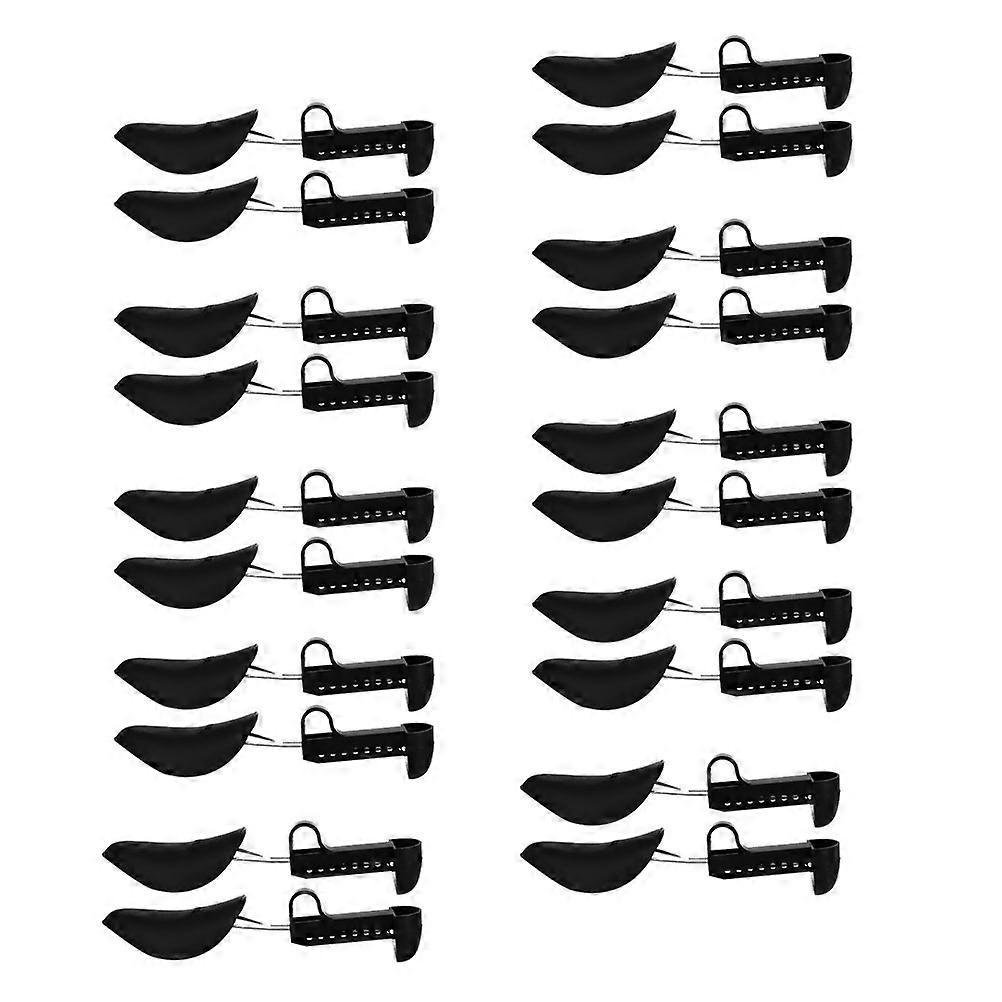 Adjustable Plastic Shoe Stretcher Shoe Tree Shaper 30Pairs Black Set