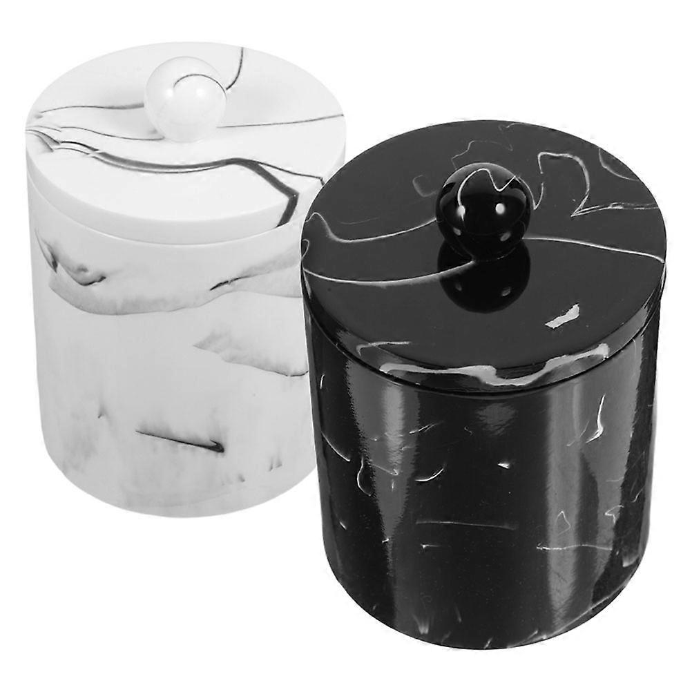 Creative Toothpick Holder Marble Box With Lid Storage For Household Users 4.4×3.3×3.3in 2Pcs