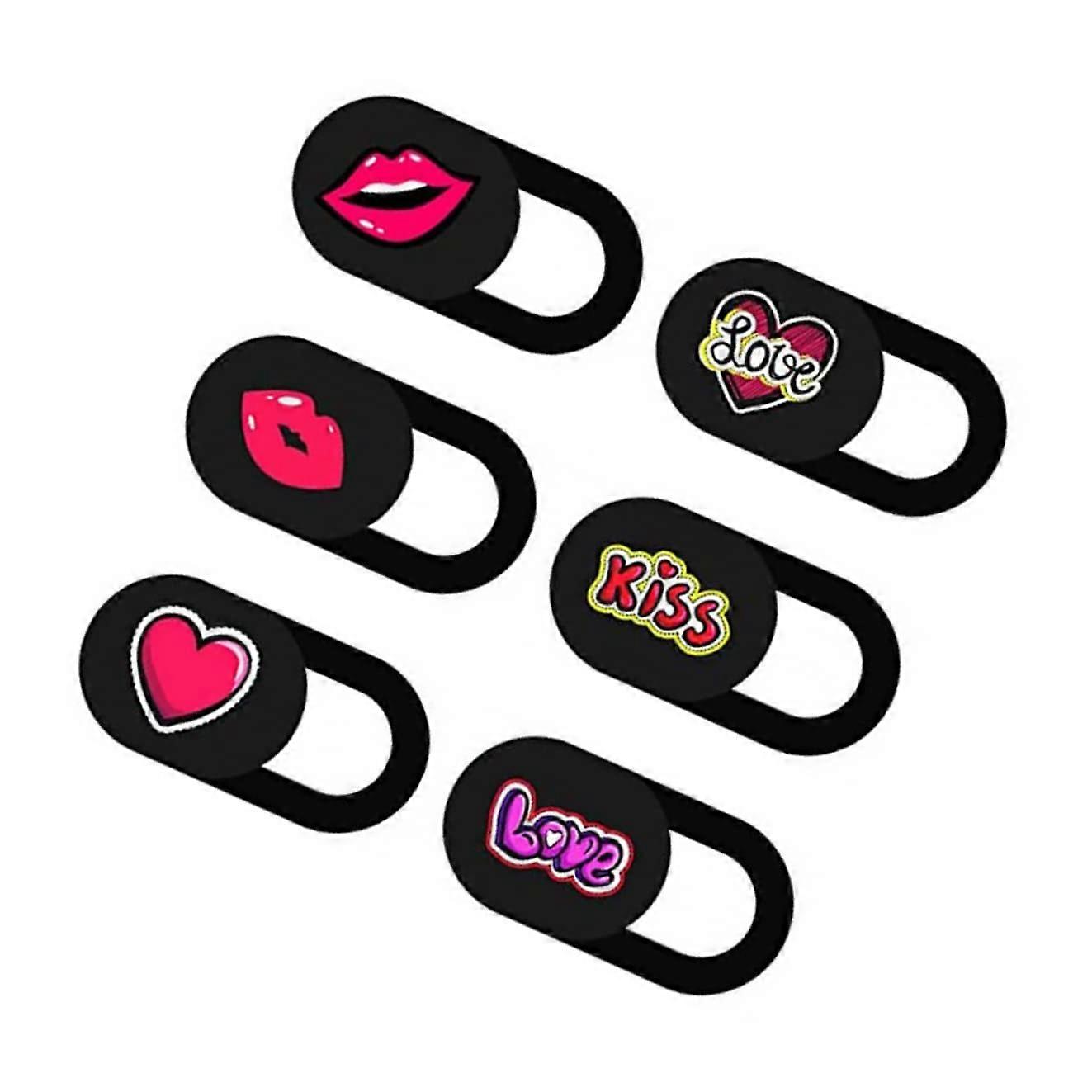 6 Pack Webcam Cover Set with Easy Slide Privacy Shield for Laptop Phone Tablet PC 1.85x0.9cm