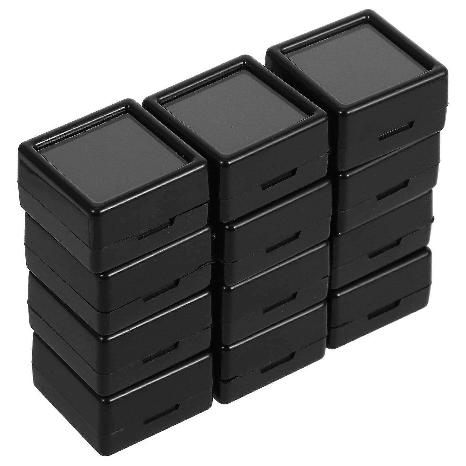 Black Jewelry Box Loose Gemstone Display Box for Displaying 12Pcs Acrylic Container