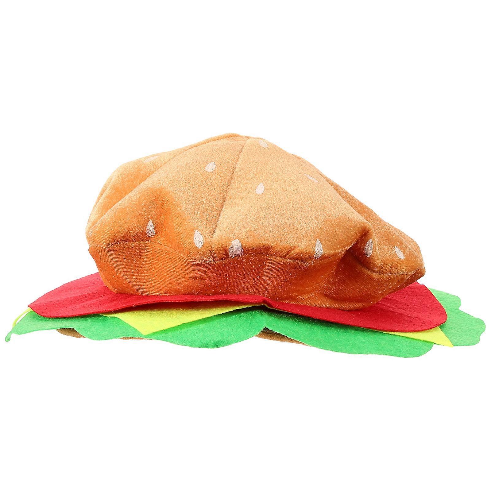 Burger Headdress Party Hat for Celebration 2Pcs Polyester