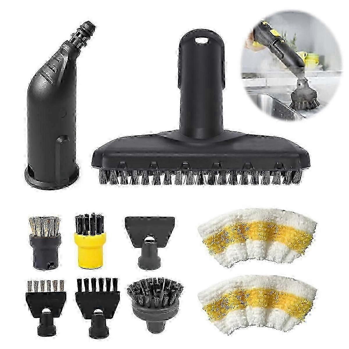 10-Piece Accessory Set for Steam Cleaners SC1 SC2 SC3 SC4 SC5 Includes Nozzles Brushes and Attachments for Cleaning