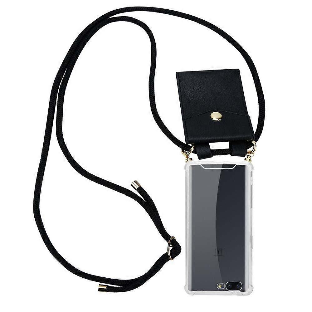 Mobile Phone Chain for OnePlus 5 Silicone Protective Case - Cord with Golden Elements