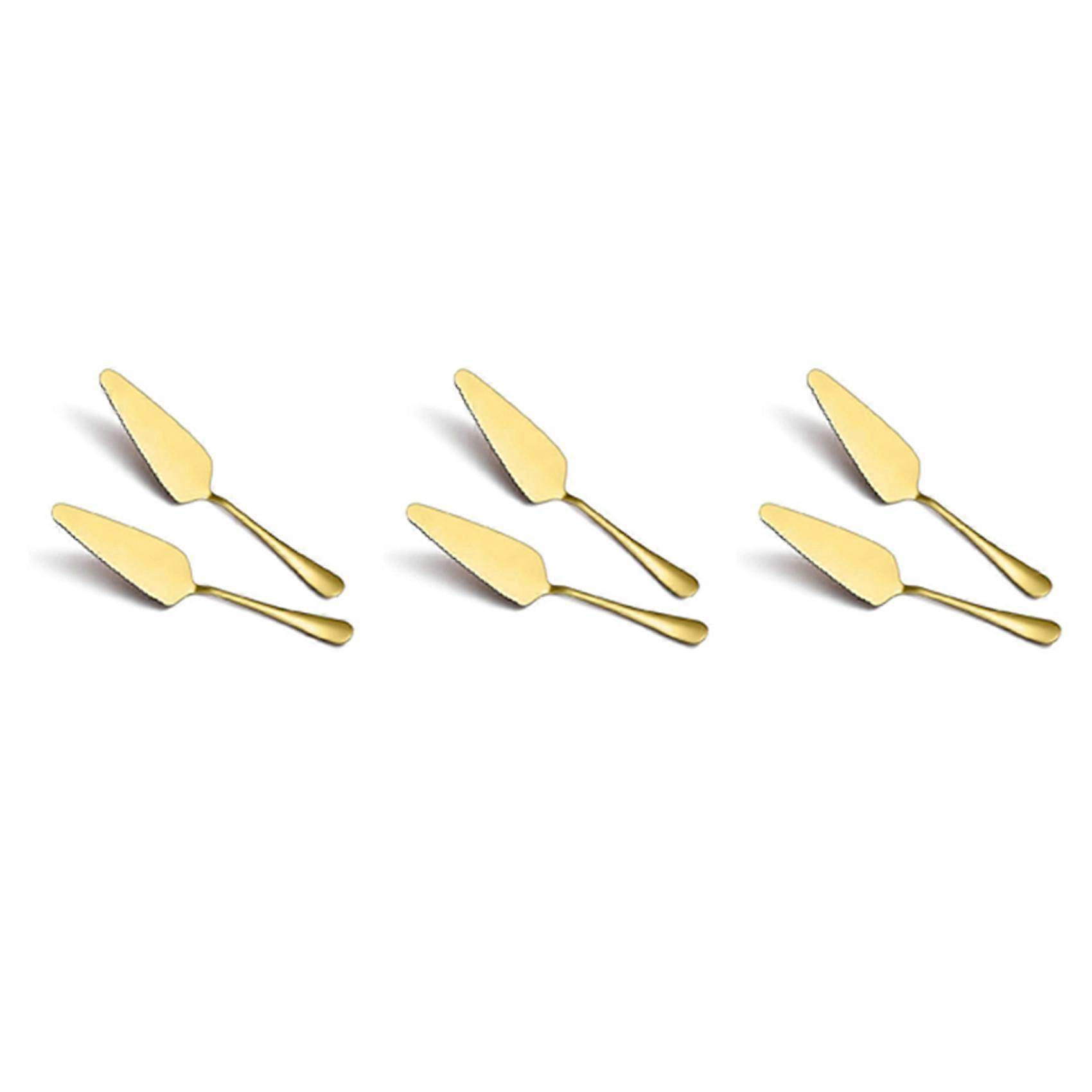 Golden Cake Pie Server, Wedding Cake Knife and Server Set,6 Pieces