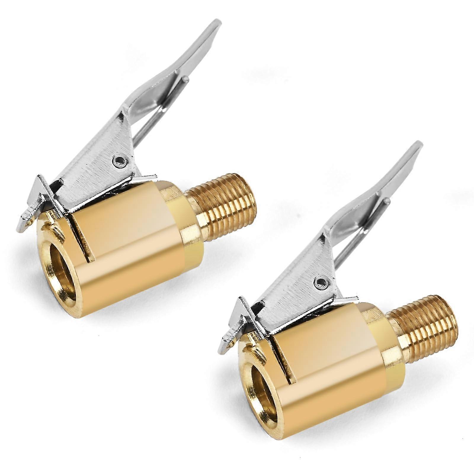 Locking Brass Tire Air Chuck 2pcs, No Leak Inflator Adapter for Fast Inflation up to 250 PSI