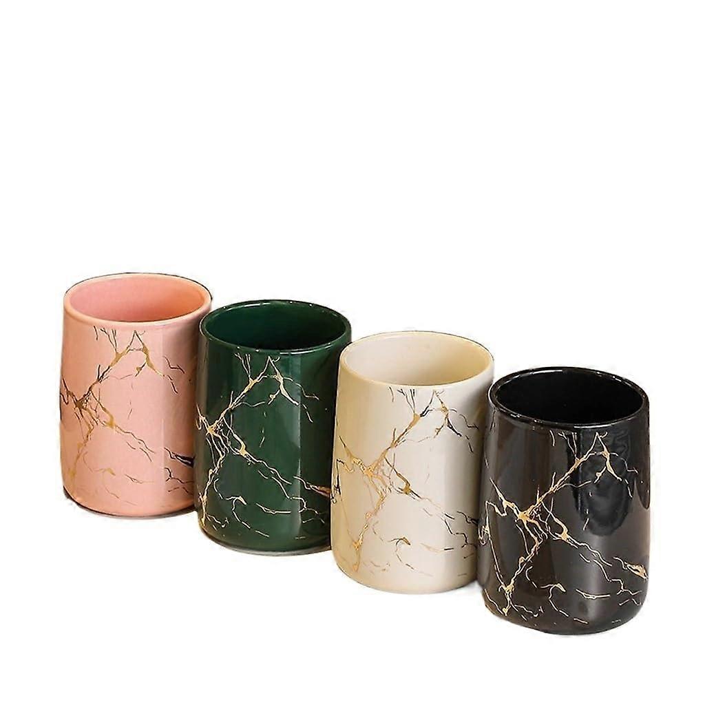Ceramic Toothbrush Holder Marble Bathroom Cup with Elegant Design and Durable Ceramic Build
