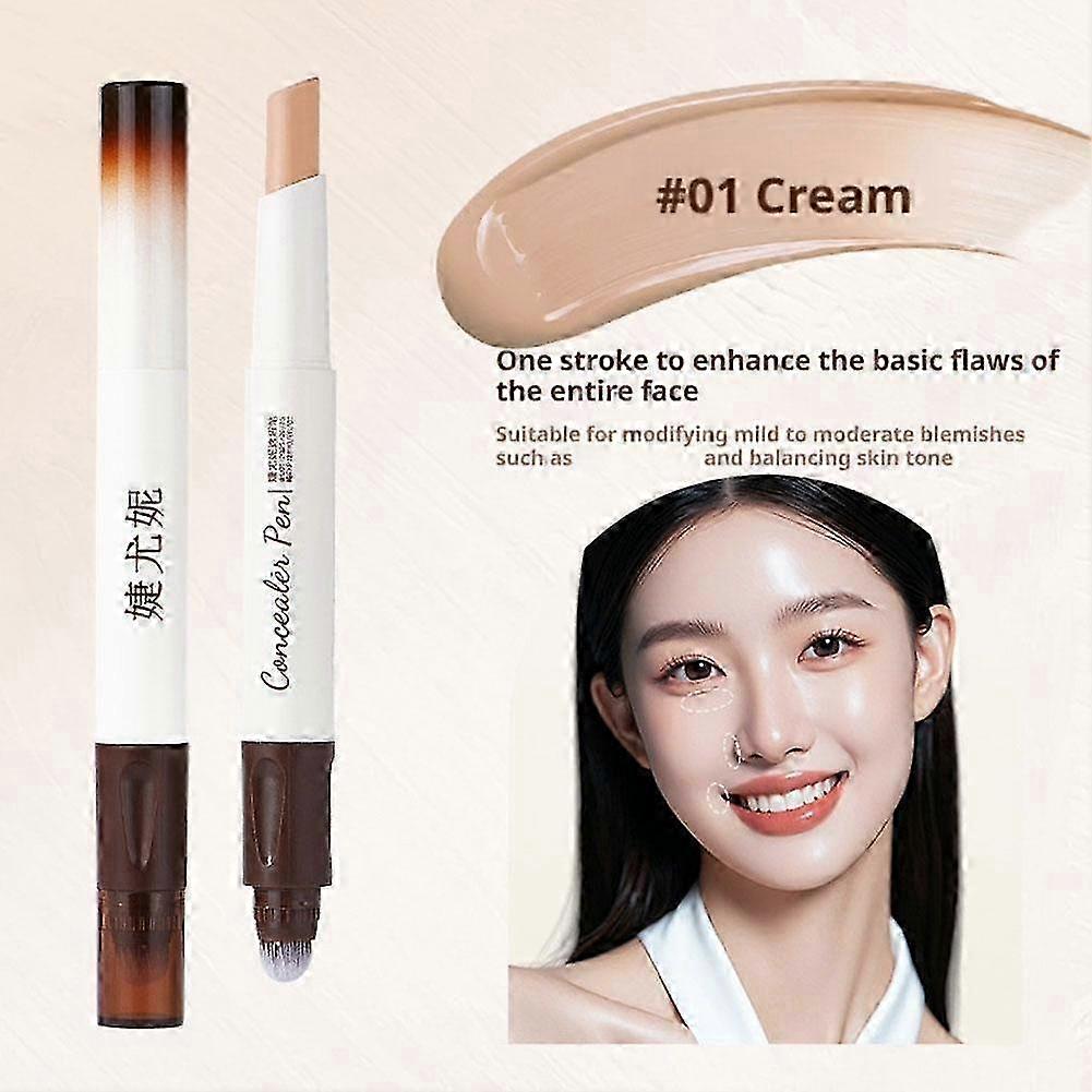Dual-ended Concealer Pen High Coverage Waterproof Long-lasting Lightweight For Precise Touch-ups All-day Wear