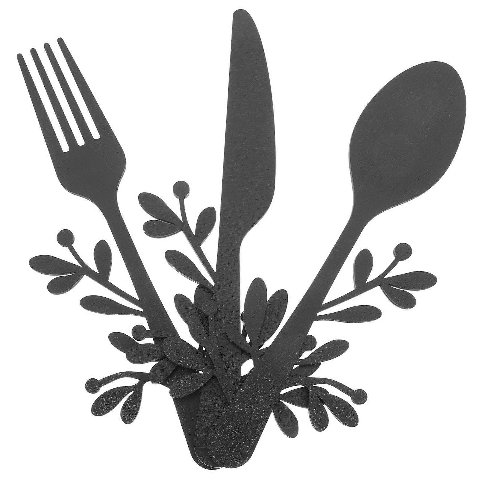 Rustic Wood Spoon Fork Wall Art for Decoration 3Pcs Kitchen Wall Accessories