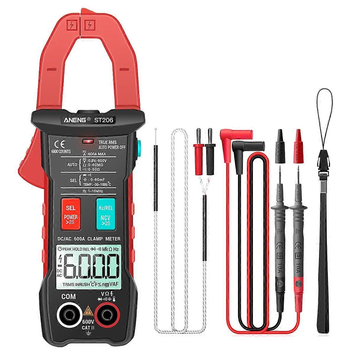 ANENG ST206 Digital Clamp Multimeter Power Meter 6000 Counts Auto Range AC/DC Current Voltage Transi