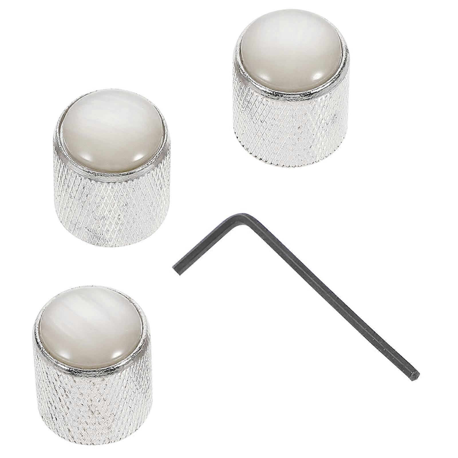 Rotary Knobs for Electric Bass Instrument Accessories Silver 1Set