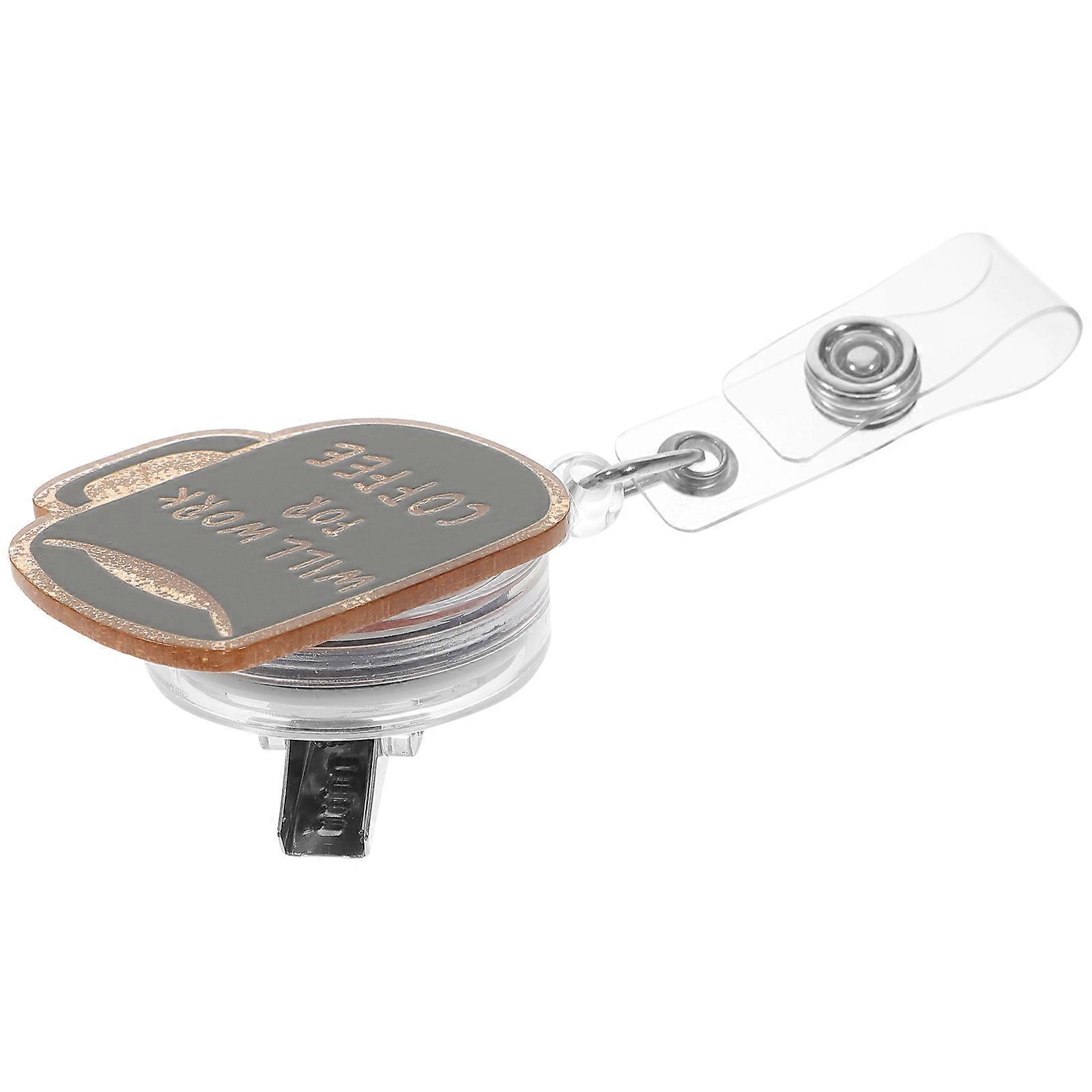 Retractable Badge Reel Identification Display Nurses Students Acrylic 4.5x3.8cm 1Pcs