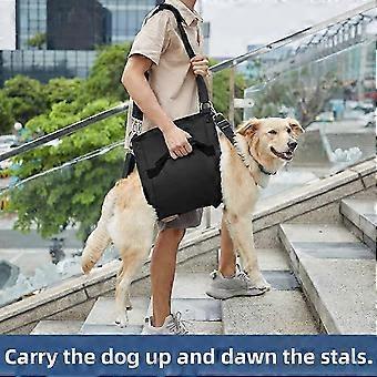 25-26 Dog Carry Sling, Emergency Backpack Pet Legs Support & Rehabilitation Dog (black) Lift Harness For Nail Trimming, Dog Carrier