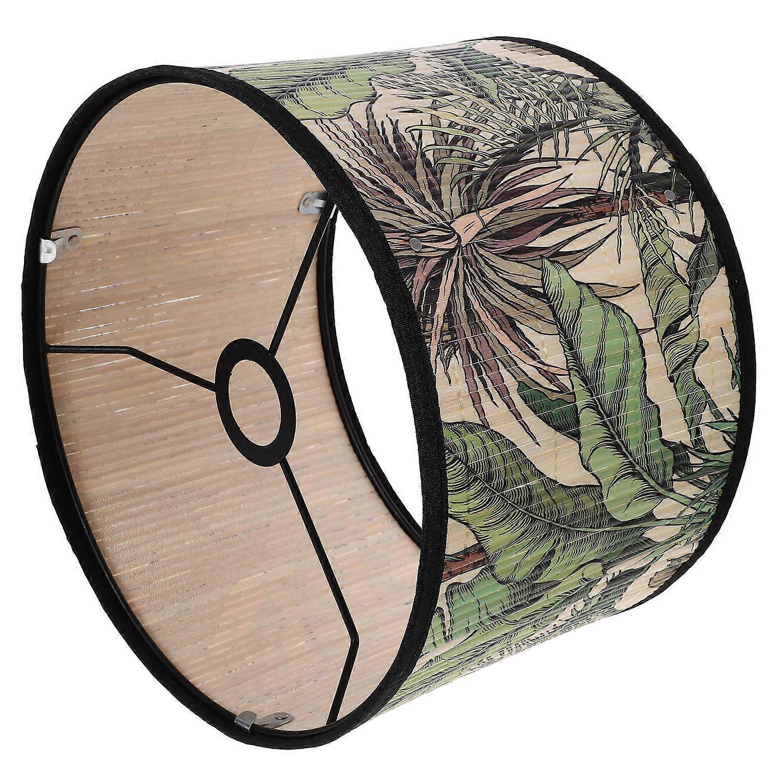 2Pcs Vintage Bamboo Lampshade for Ceiling Lamp Replacement Decorative