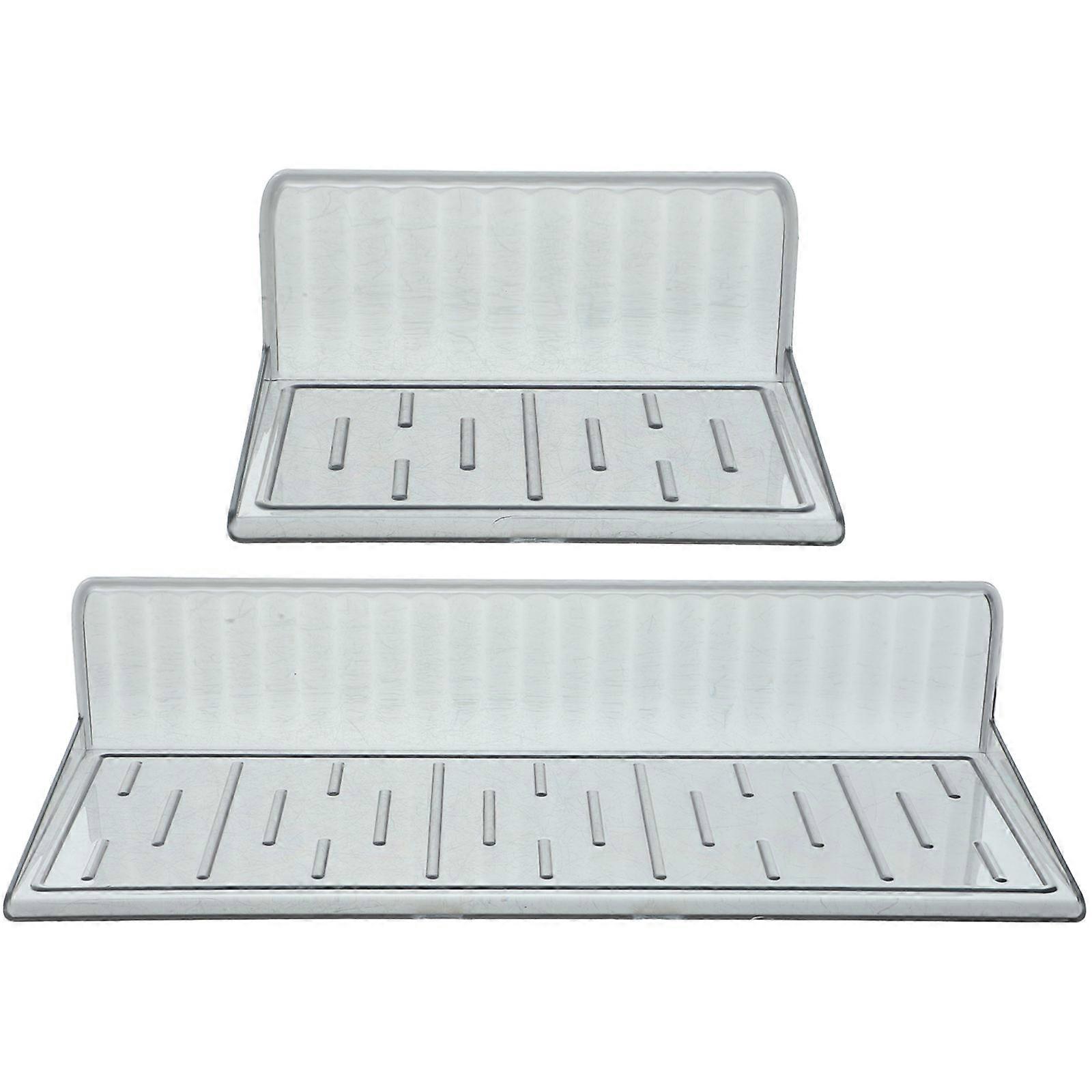 Bathroom Wall Organizer Floating Shelves for Storage 1Set Grey