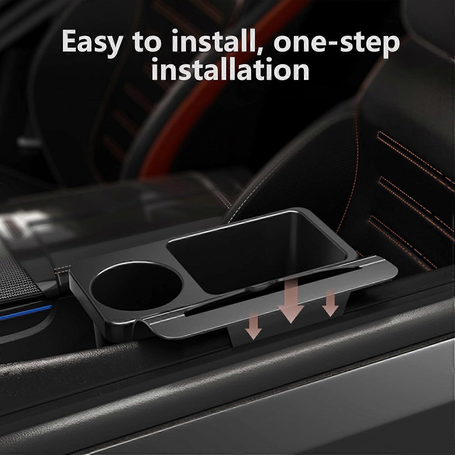 Universal Car Door Cup Holder with MultiPocket Organizer for Drinks and Phone, NoTool Install