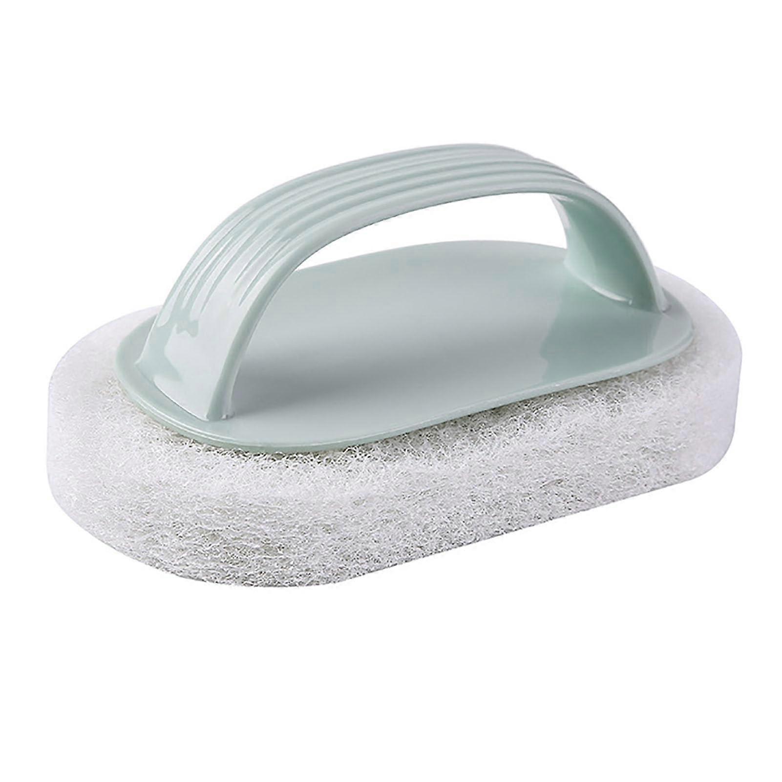 Bathroom Scrub Brush with Handle for Tile Cleaning, Durable Sponge for Bathtub Sink Pool Spa