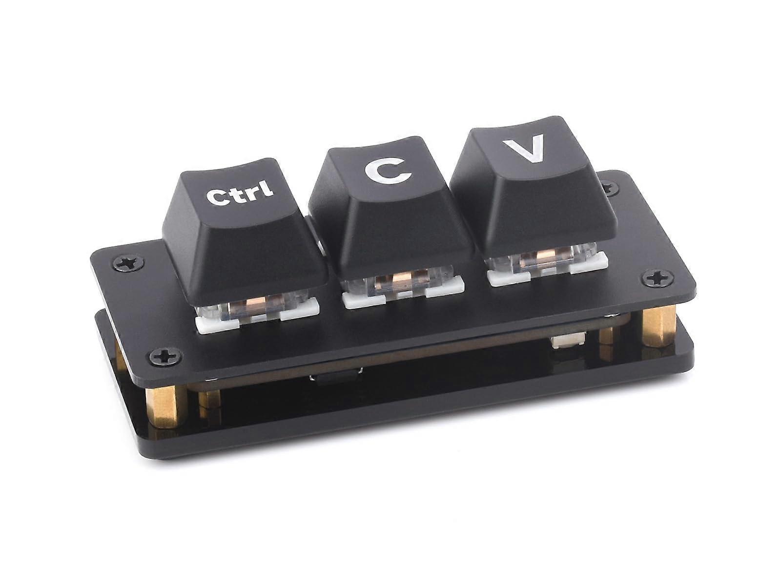Programmable Macro Keyboard 3Key Ctrl C V, HotSwappable Mechanical Keypad, Dual TypeC