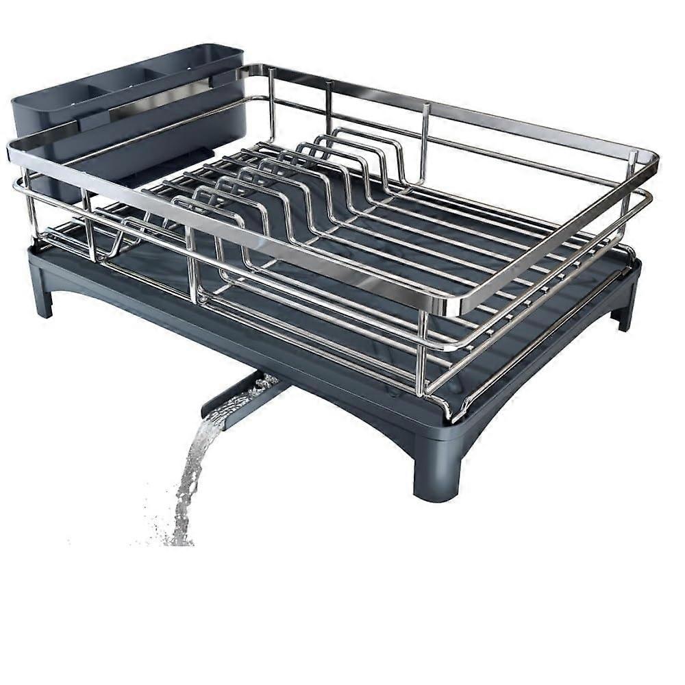 Dish Drying Rack Stainless Steel with Drainboard, Large Capacity Kitchen Countertop Organizer