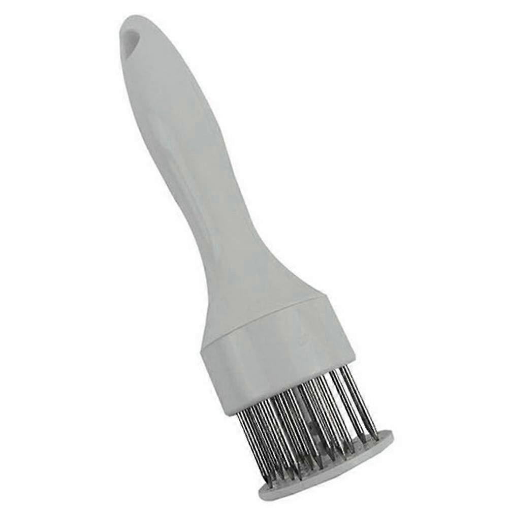Meat Tenderizer Tool with Stainless Steel Blades for Quick Tenderizing and Easy Grip Handle White