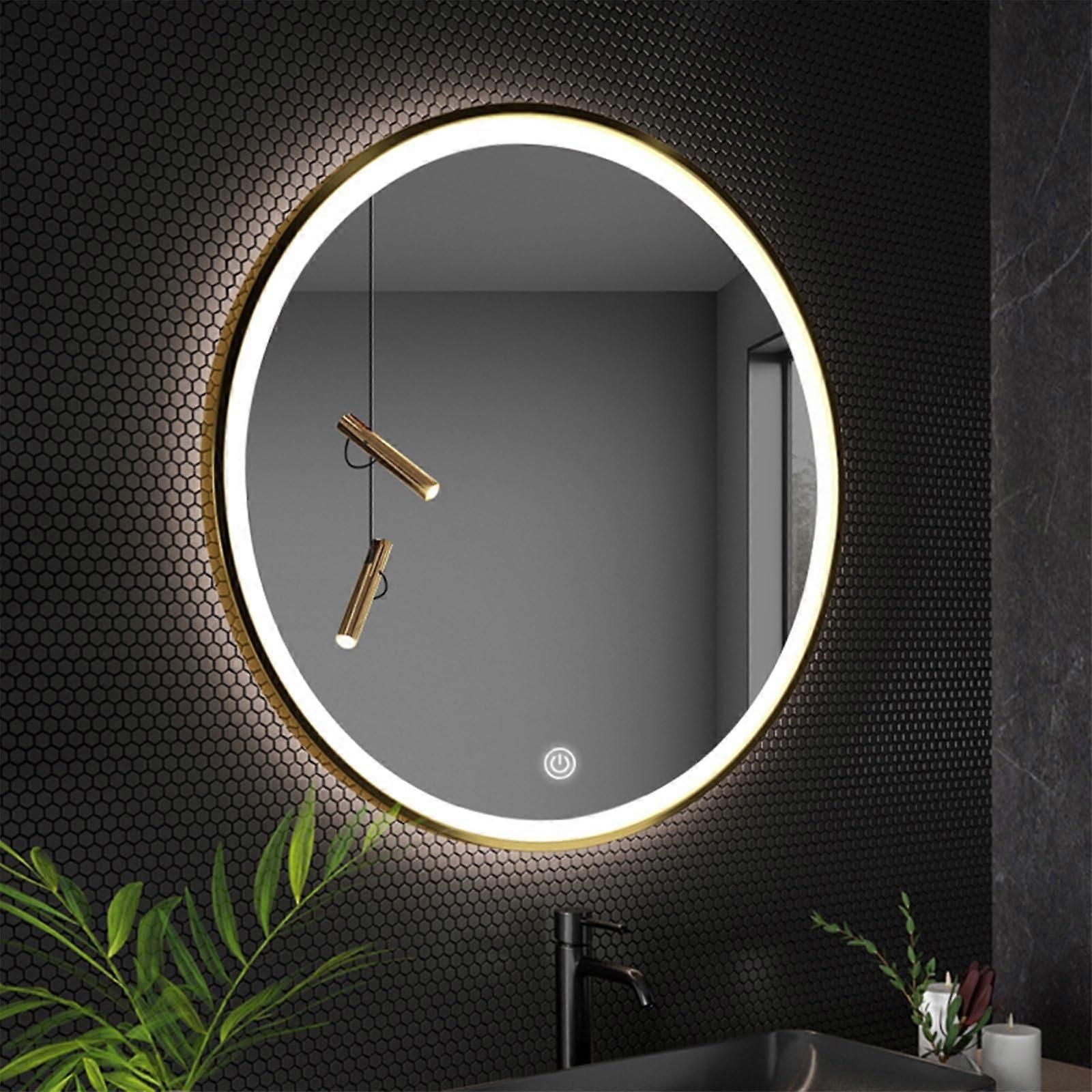 60cm LED Bathroom Mirror with AntiFog, Touch Control and Memory Function, ThreeColor Lighted Vanity Mirror