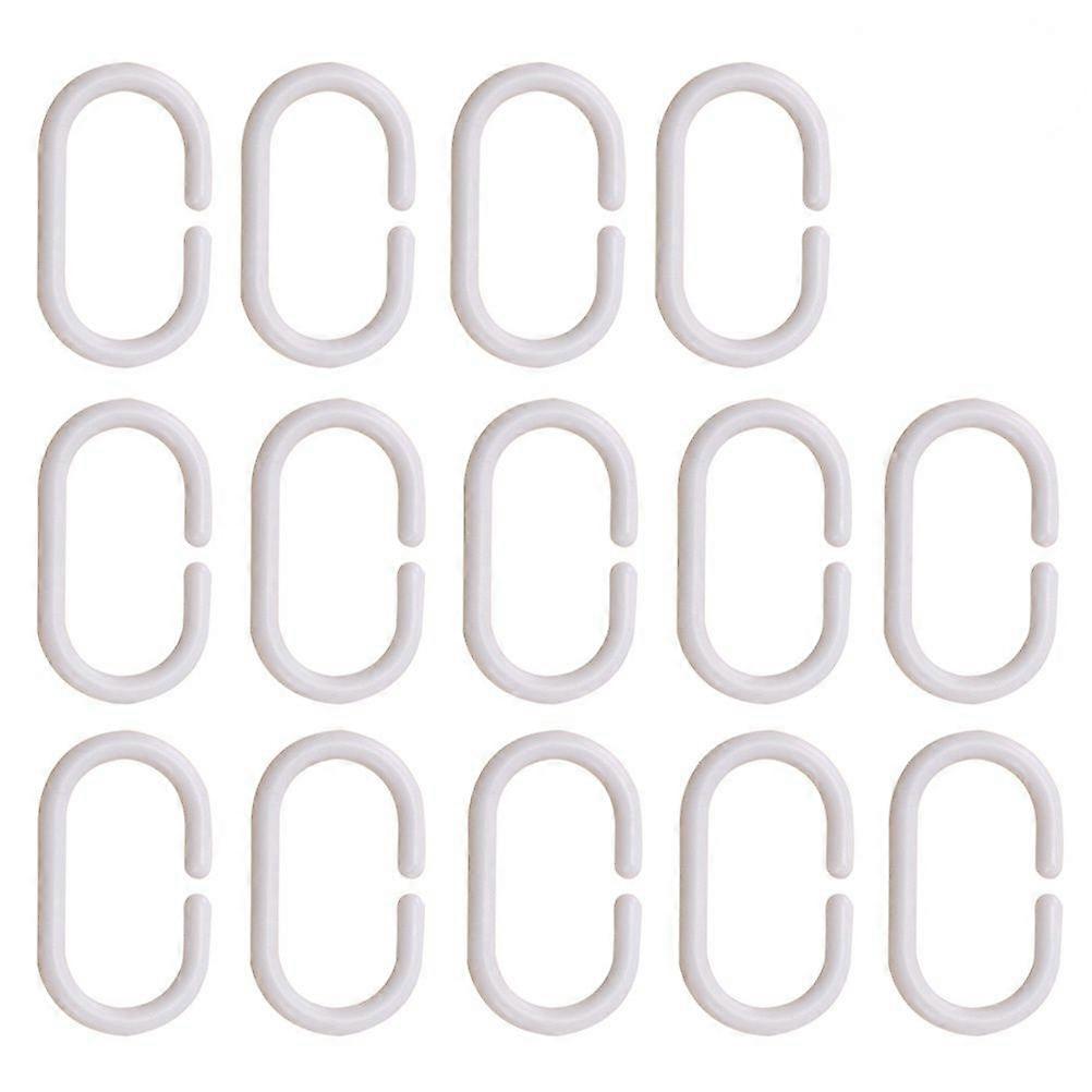 30pcs Plastic Shower Curtain C-shaped Rings Hooks Bath Drape Loop Clip Glide for Bathroom Window (White)
