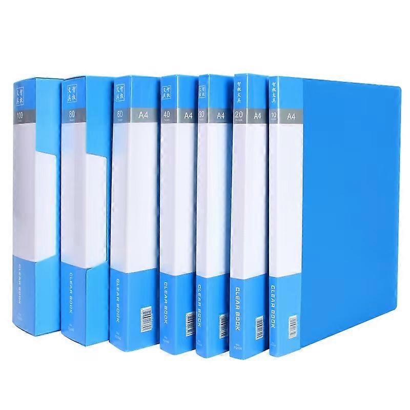 A4 Thickened Folder 100 Pages Information Book Large Capacity Diy File Folder Multifunctional Document Organizer Desktop Storage