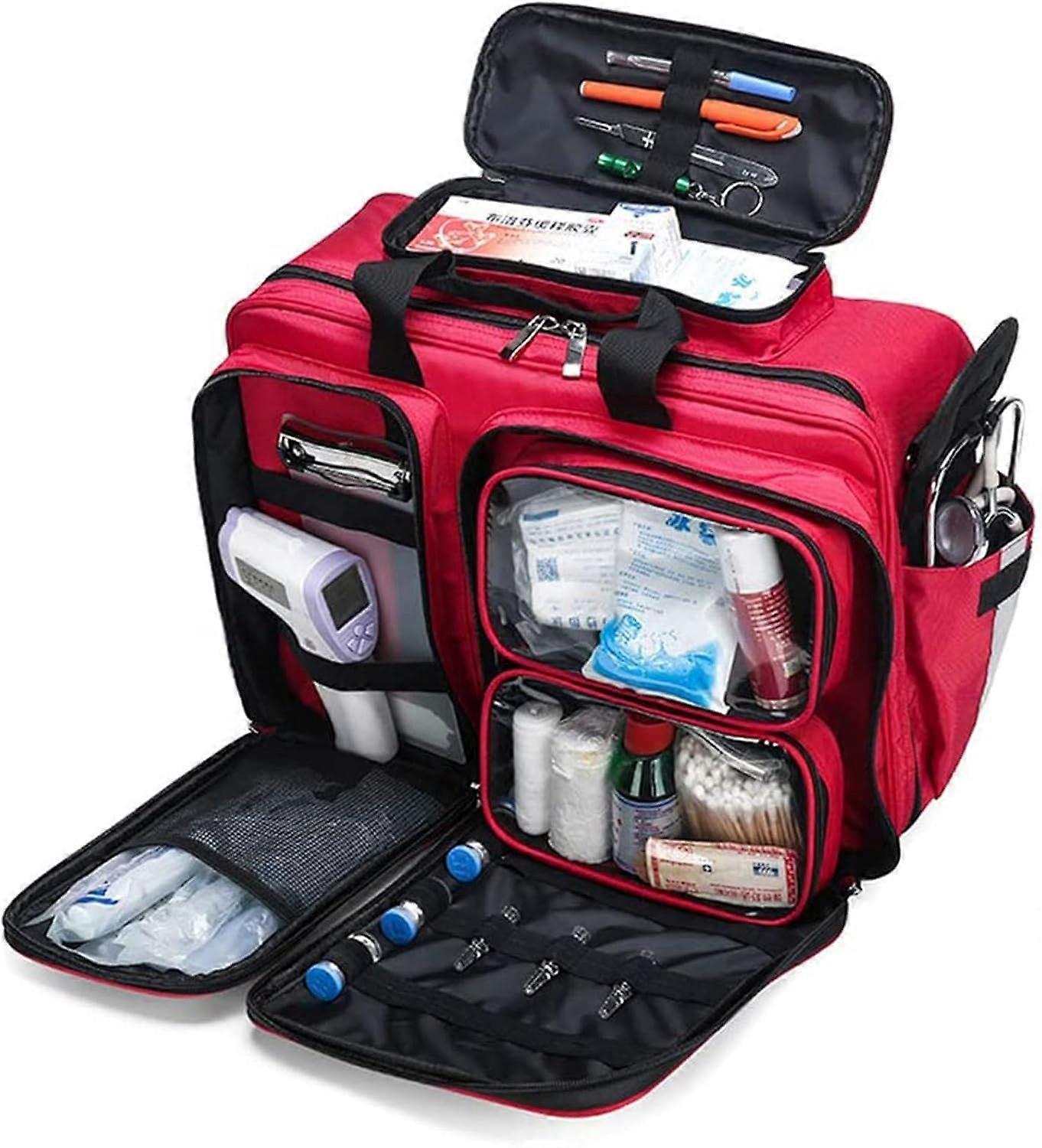 First Aid Kit Bag with Large Capacity, Waterproof Durable Build, Labeled Compartments, Emergency Use